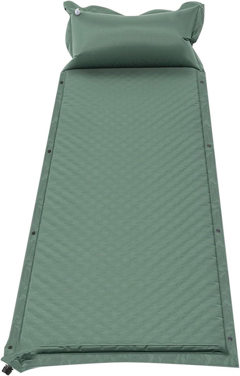 Zelfopblaasbare Slaapmat - Luchtbed Kamperen - Comfortabel Slapen - 5 cm Dikke Schuimlaag - 192 x 66 cm - Groen