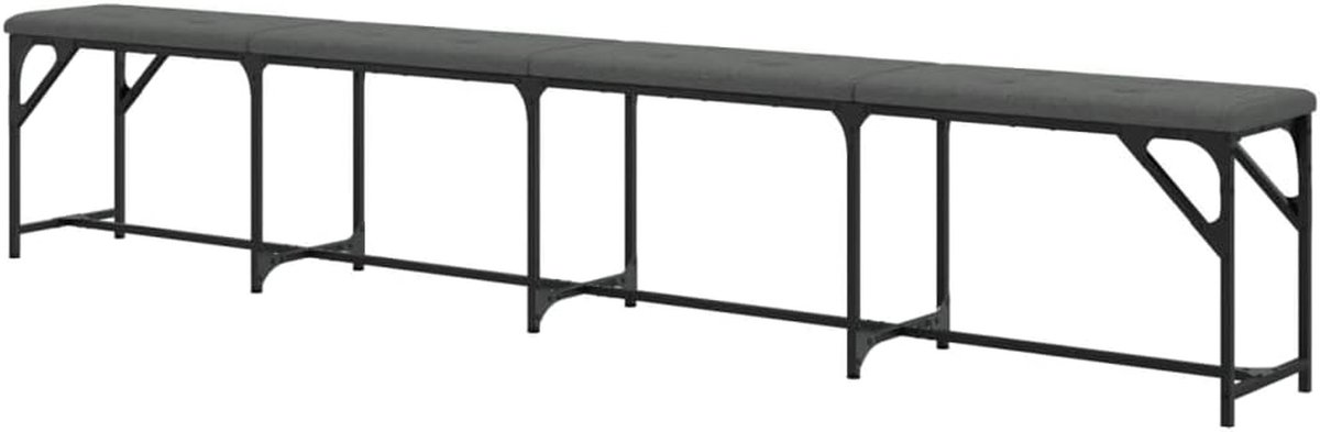 Eetkamerbank - Zitbank Keuken - Gezellig Zitten - Stalen Frame - 248 cm - Donkergrijs