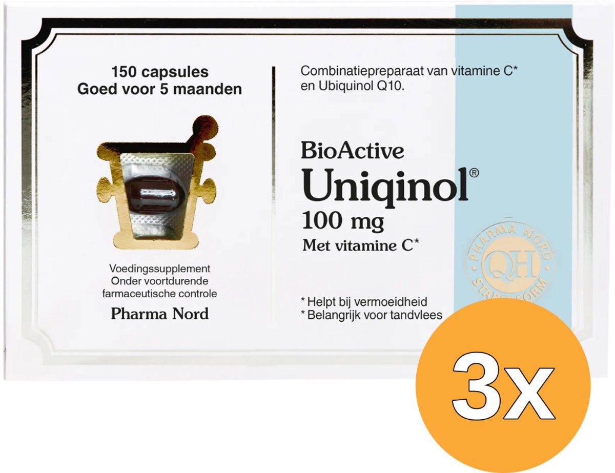 3x Pharma Nord Bio Active Uniquinol Q10 100mg (150 capsules)