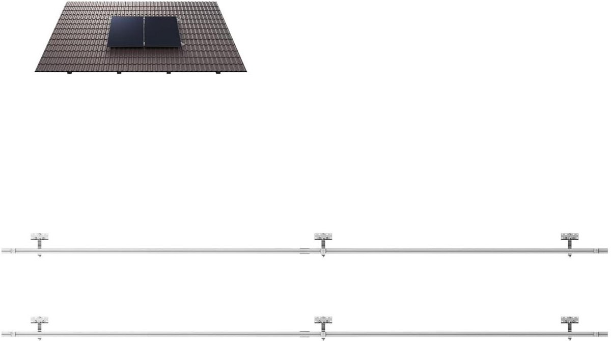 Bevestigingsklemmen Zonnepaneel - Montagebeugels Dak - Zonnepanelen Installeren - Robuust Aluminium Ontwerp - Set van 2 - Zilver