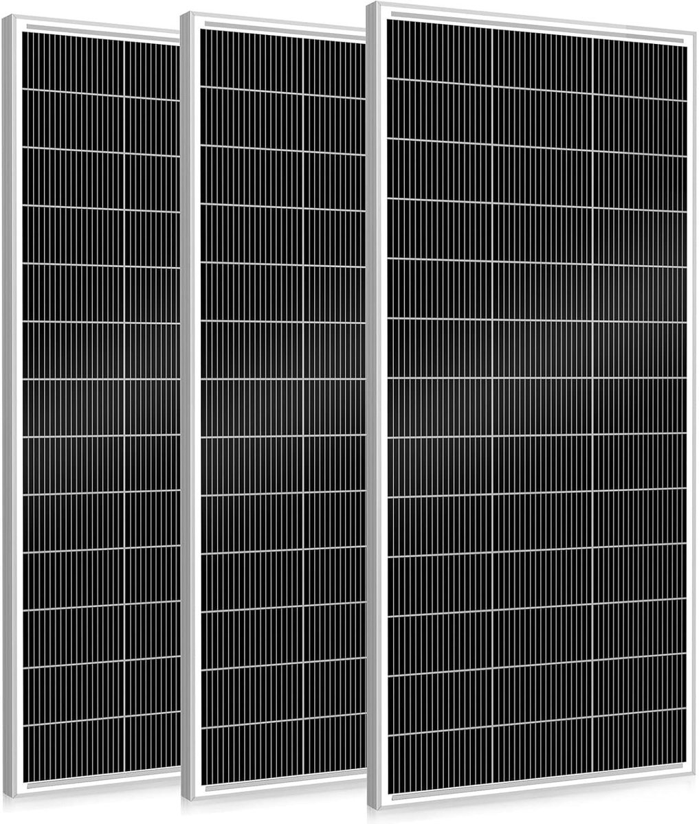 Monokristallijn Zonnepaneel - Zonnepaneel N Type - Off-grid Energie - Hoge Efficiëntie 24.3% - 154.5 x 73.5 cm - Zwart