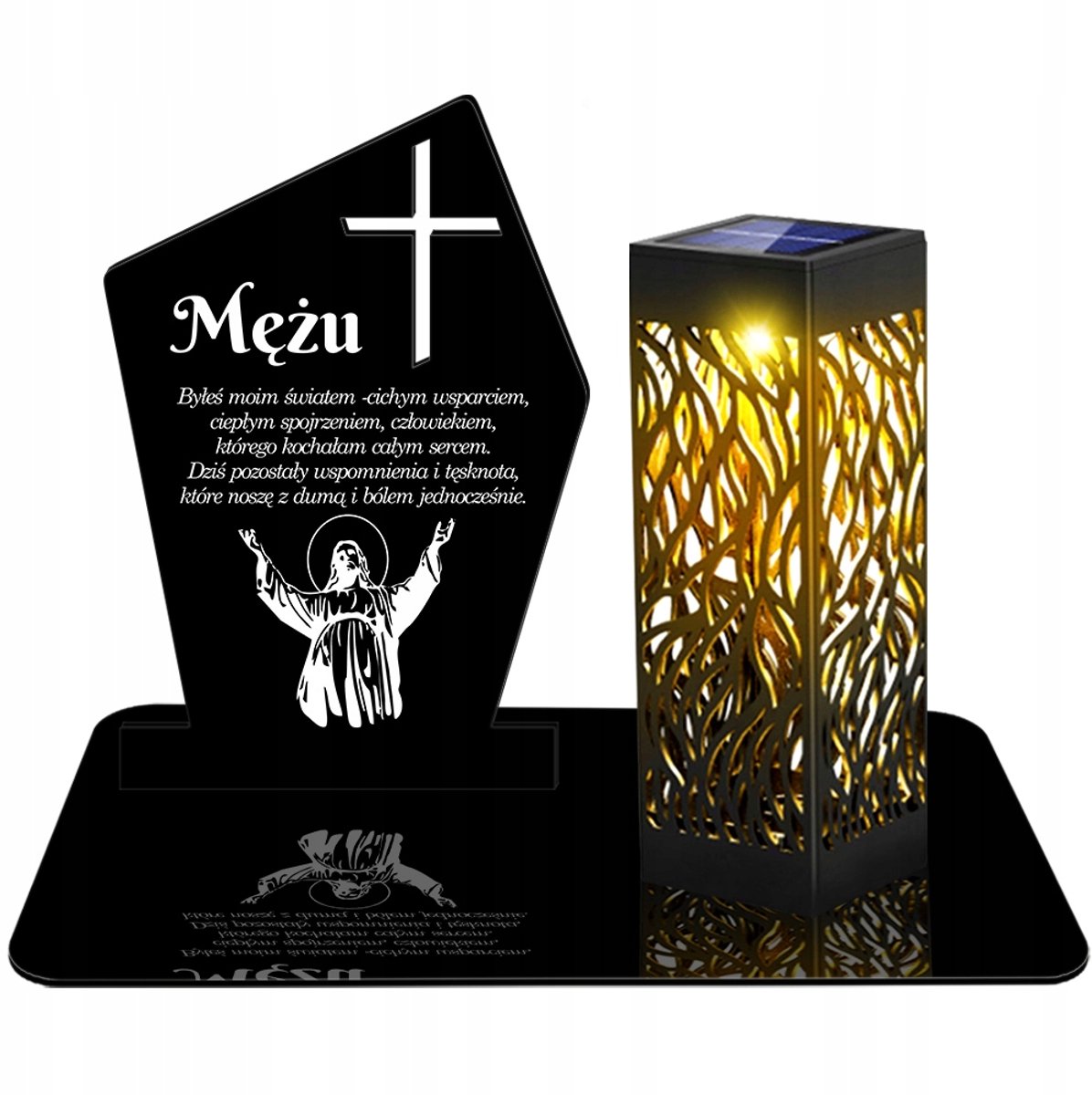 LED Eternal Solar Candle - 3D Kruis voor de echtgenoot op de begraafplaats