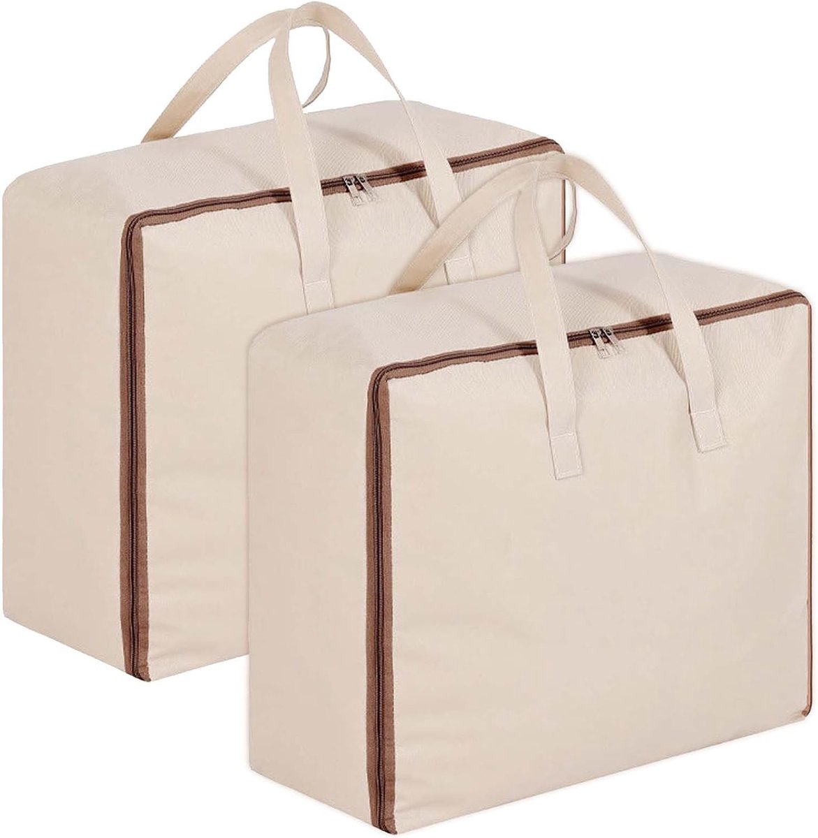Opbergzakken voor dekbedden en kussens, ademend, waterdicht en opvouwbaar met versterkte handvatten en dubbele rits, 70 x 50 x 30 cm, perfect voor dekens en beddengoed opslag