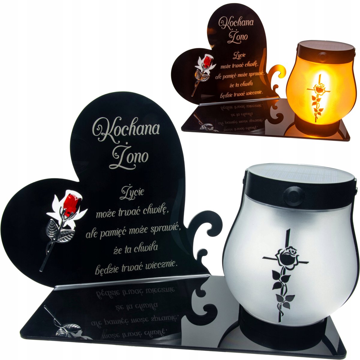Merkloze Zonne-Graflicht met LED voor Echtgenote - Elegante Herdenking