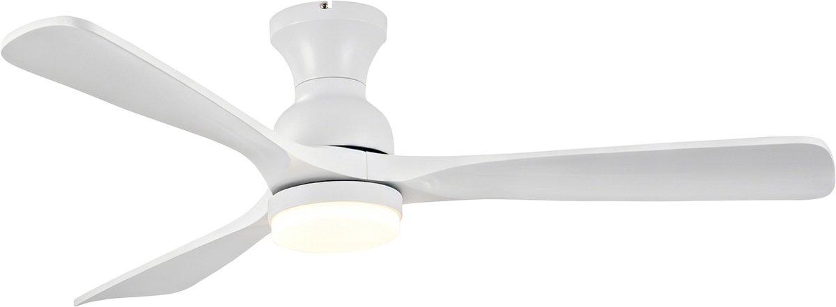 COVREO Plafondventilator met verlichting 132 cm wit, hout, 6 snelheden
