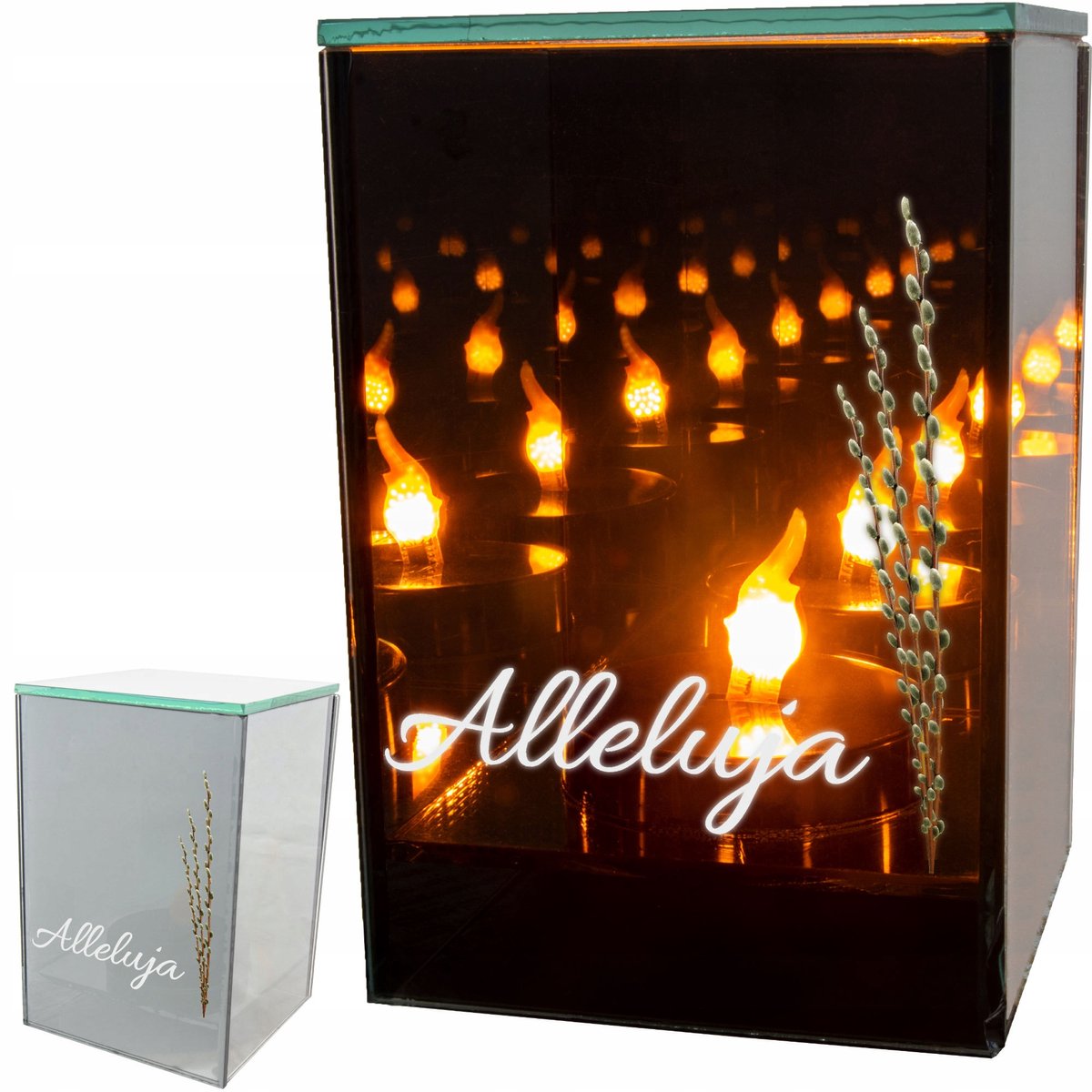 LED Graf Lantaarn met Oneindige Vlam Effect - Modern Design