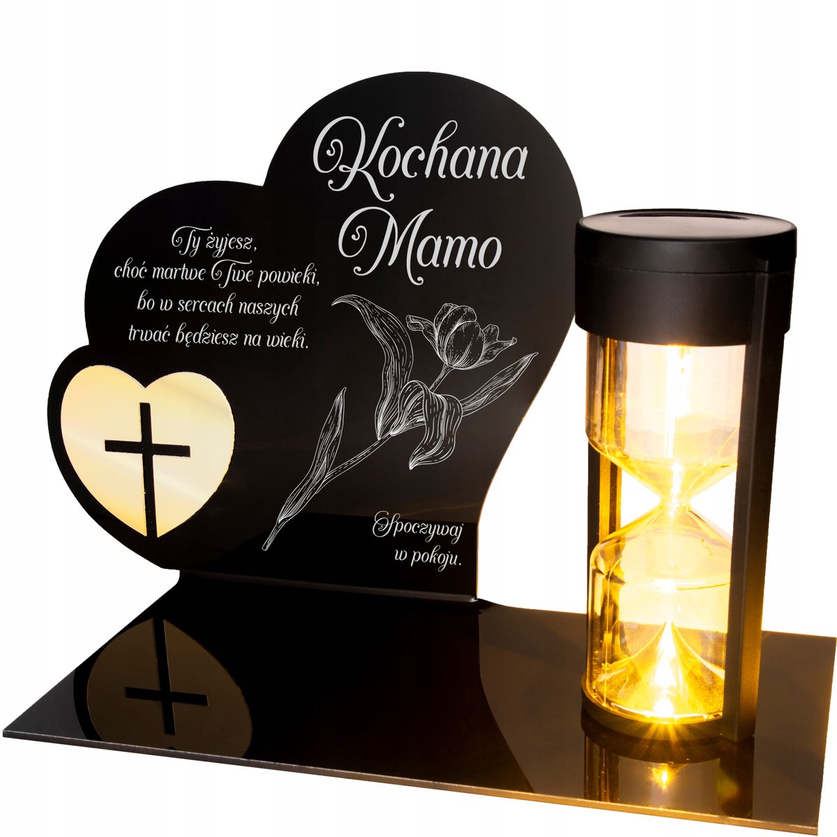 Zonne-lantaarn met Gravure - Eeuwige LED Lamp voor Moeder