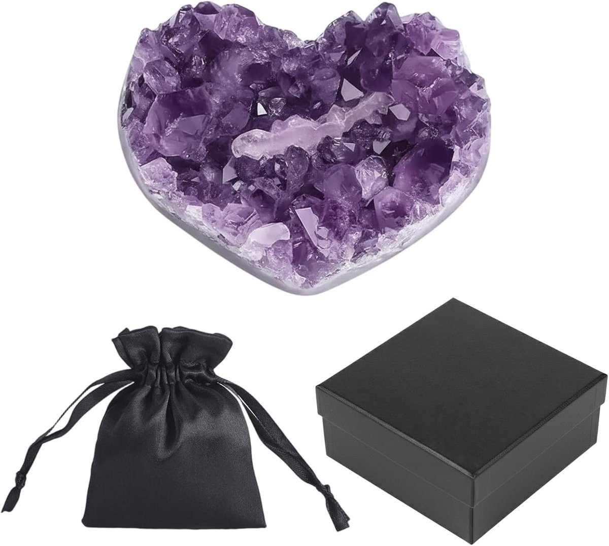 Amethist Druse, Ruwe Amethist Kristallen en Geoden voor Meditatie en Genezing, 4-5 cm, Verpakt in Cadeaubox