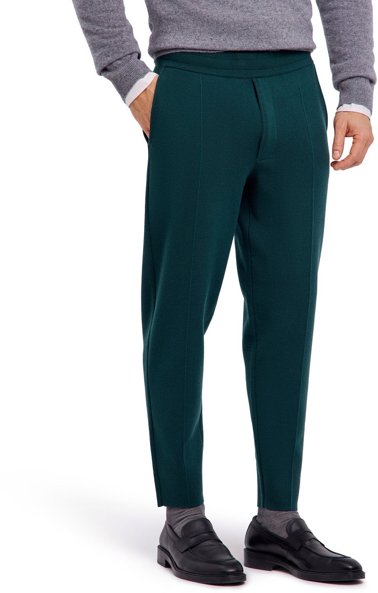 FALKE Basic Trousers Knit comfortabel wol broek heren Groen