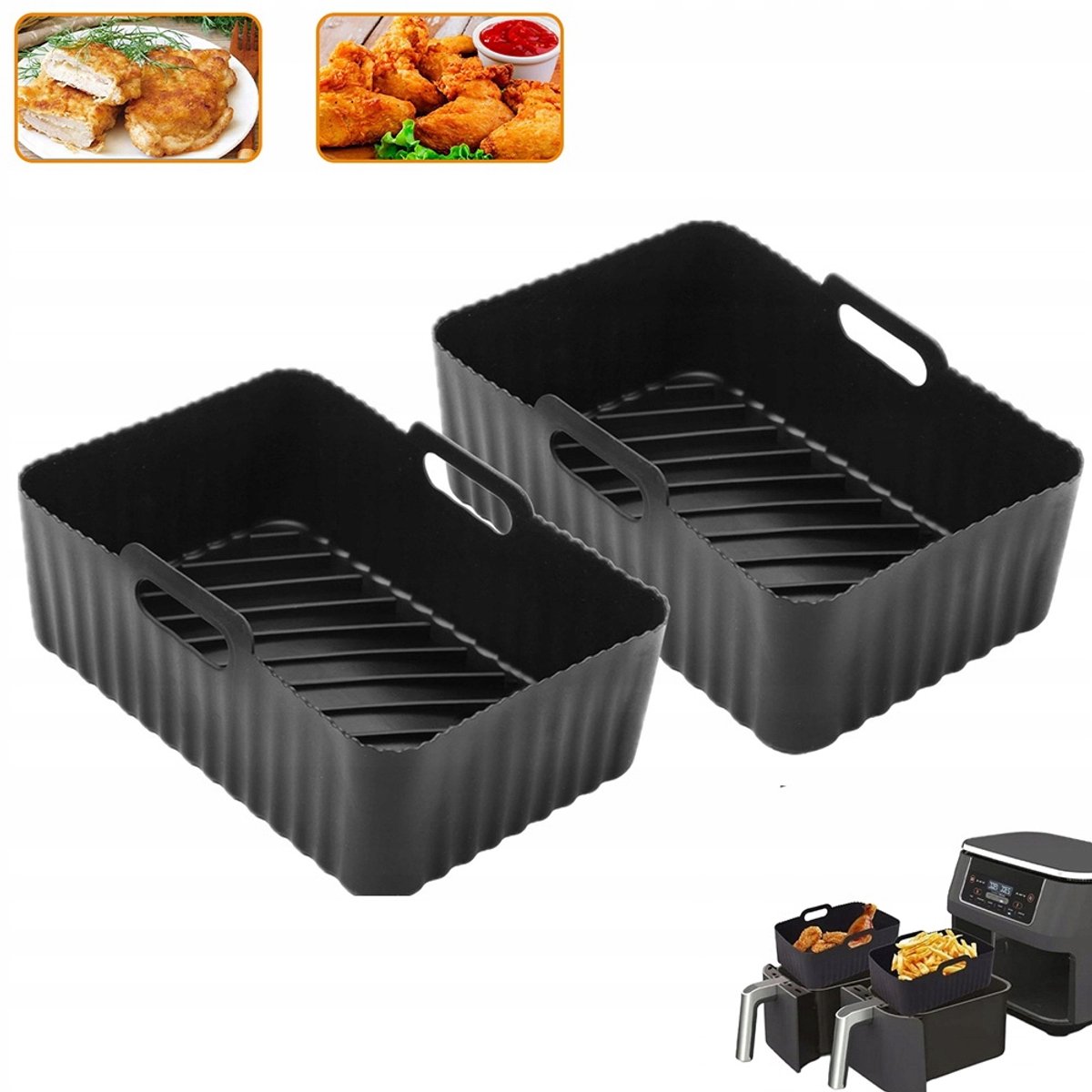 2x Siliconen Airfryer Bakvorm 20cm - Merkloos