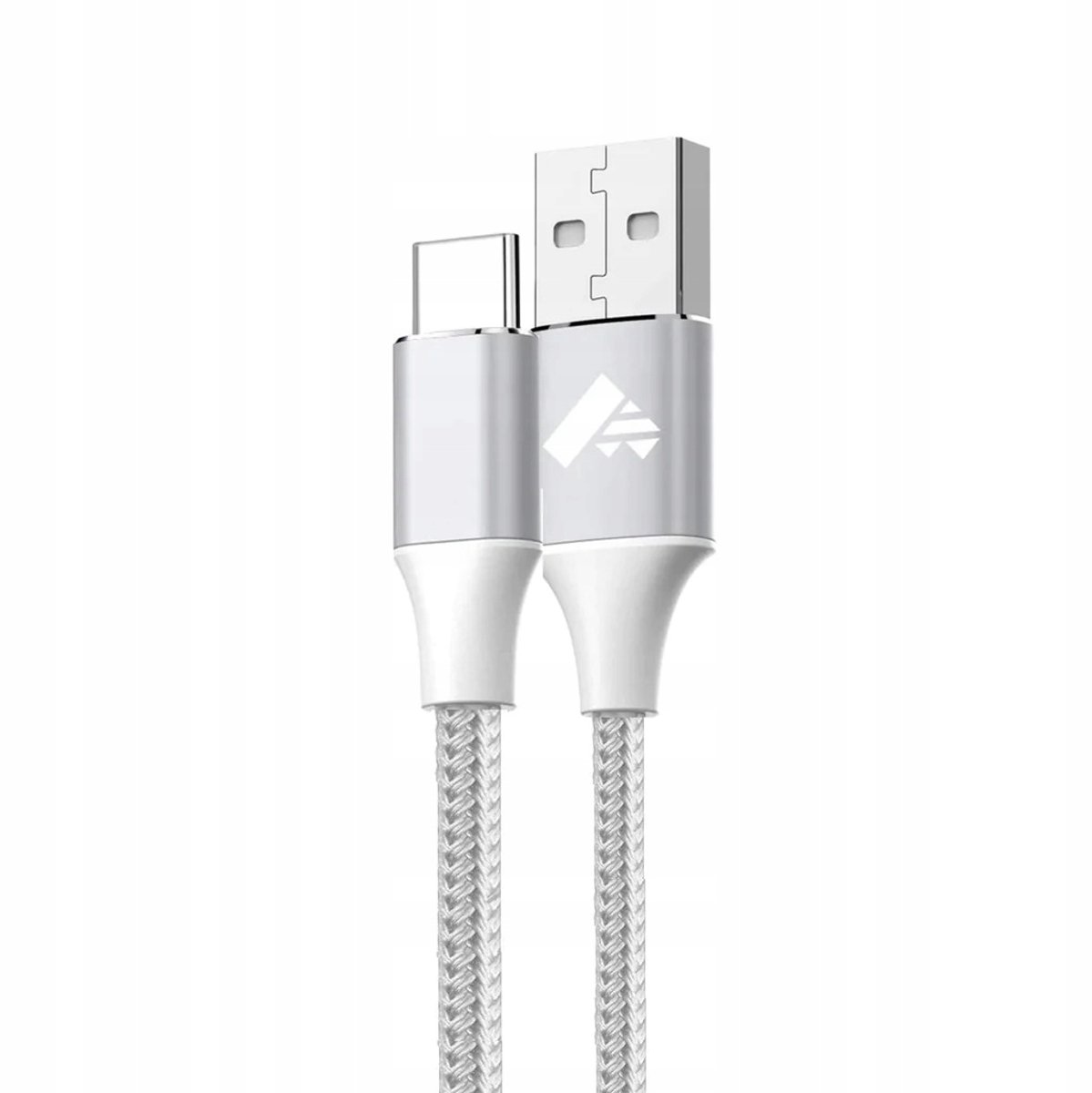 USB-C Kabel 1.8m Zilver Gevlochten QC 3A