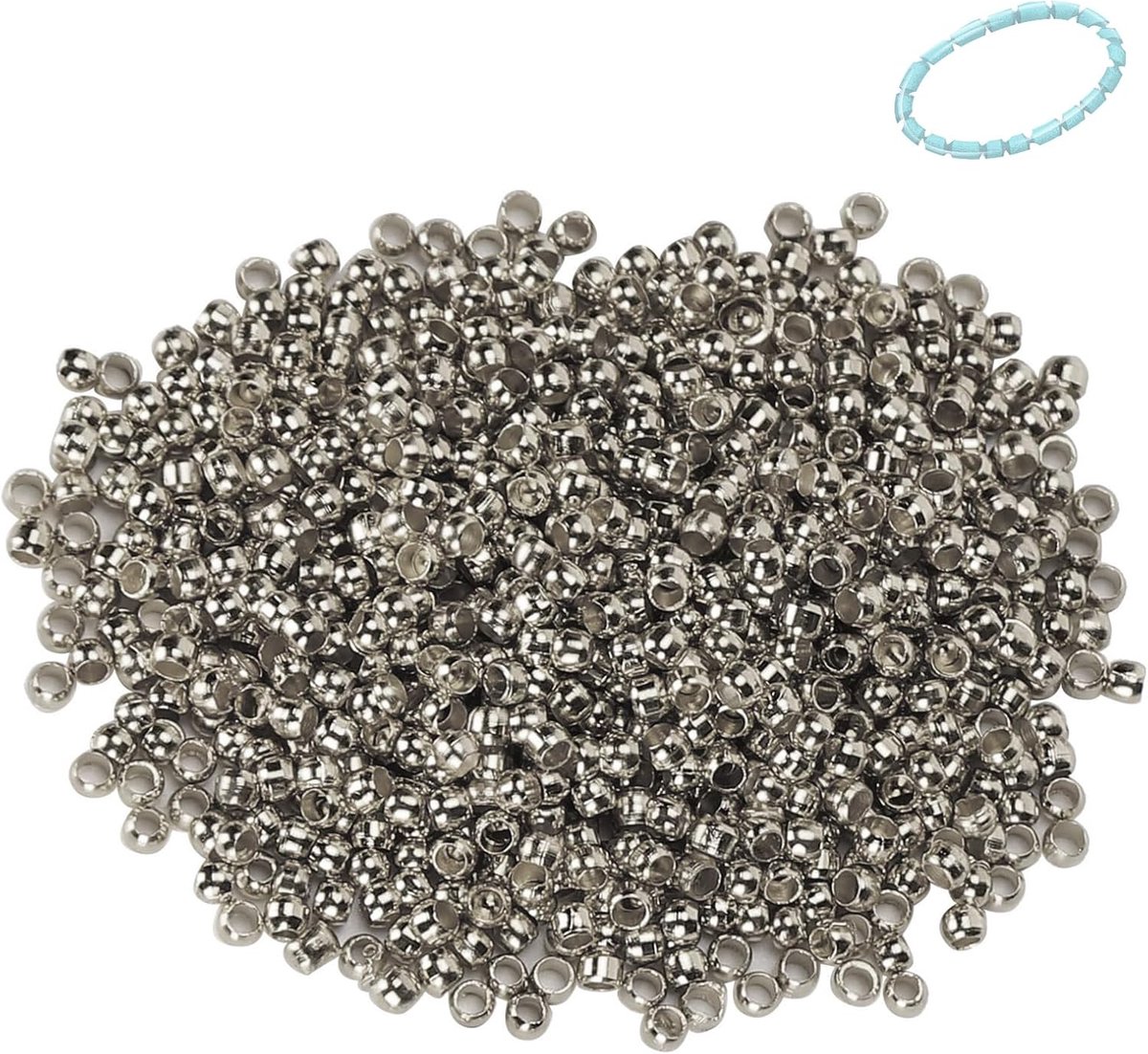 Kralen Knijpkralen Ronde Spacer Losse Stopper Terminators Tips Knijpkralen Koord Eindbuis, Krimpbuis Accessoires voor doe-het-zelf sieraden maken (ijzer 2)