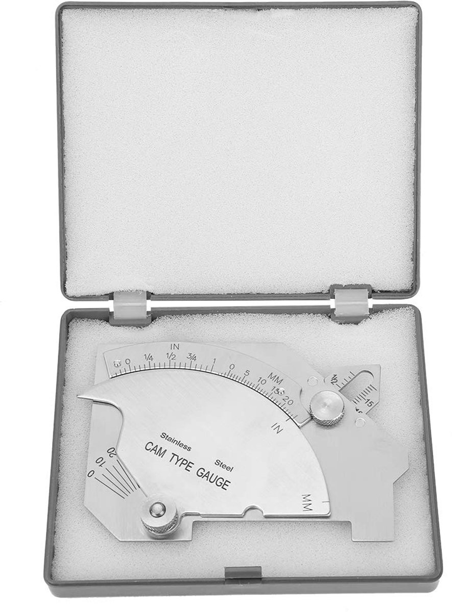 Filet Meter,Roestvrij staal Imperial Metric MG-8 Bridge CAM Lassen Naad Inspectie Test Liniaal met doos, voor lassen Meting