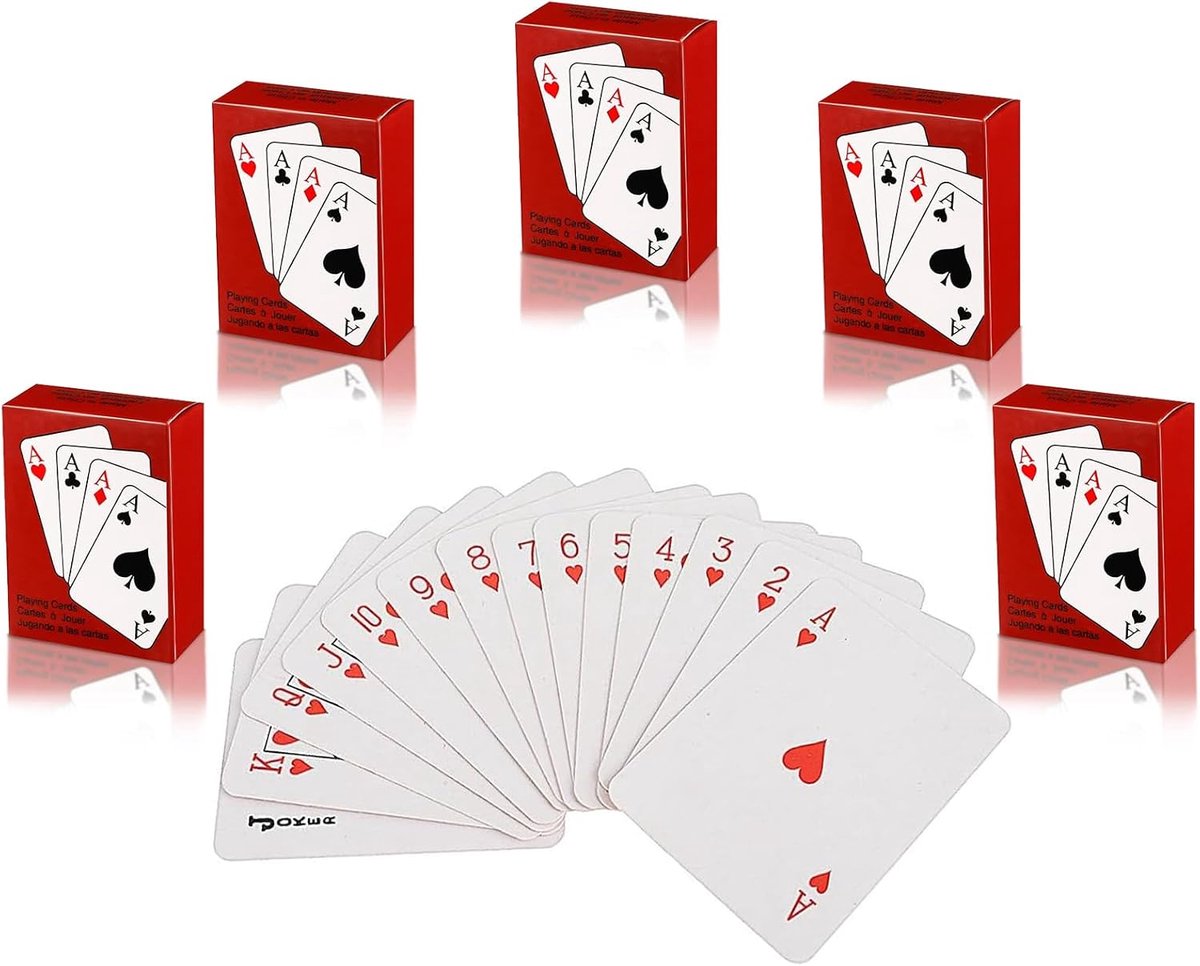 5 speelkaarten voor kinderen en volwassenen, reis-poker, accessoires voor poppenhuizen