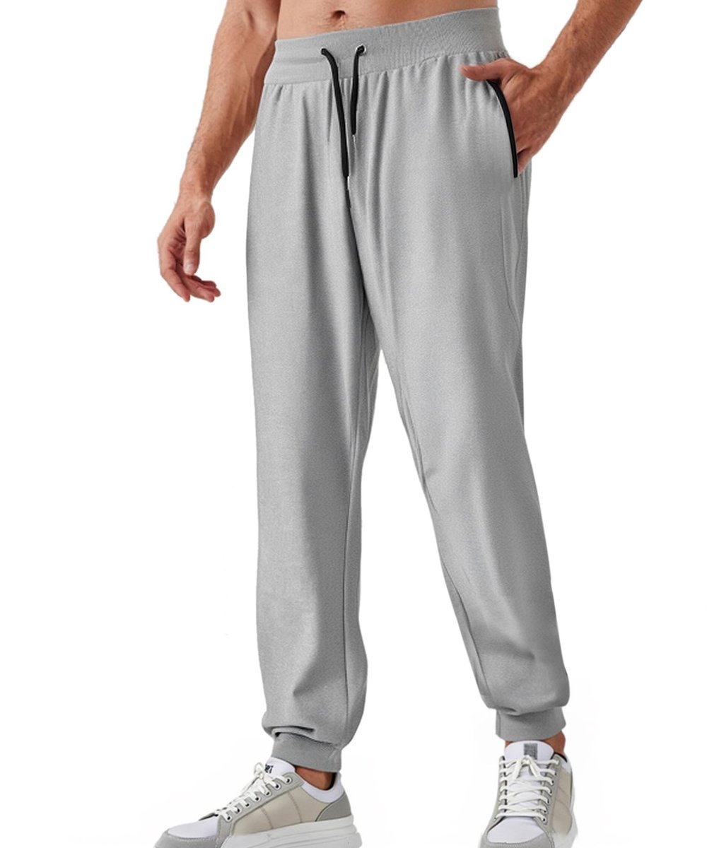 SolidKeus - Heren Joggingbroek met Ritszakken en Elastische Taille