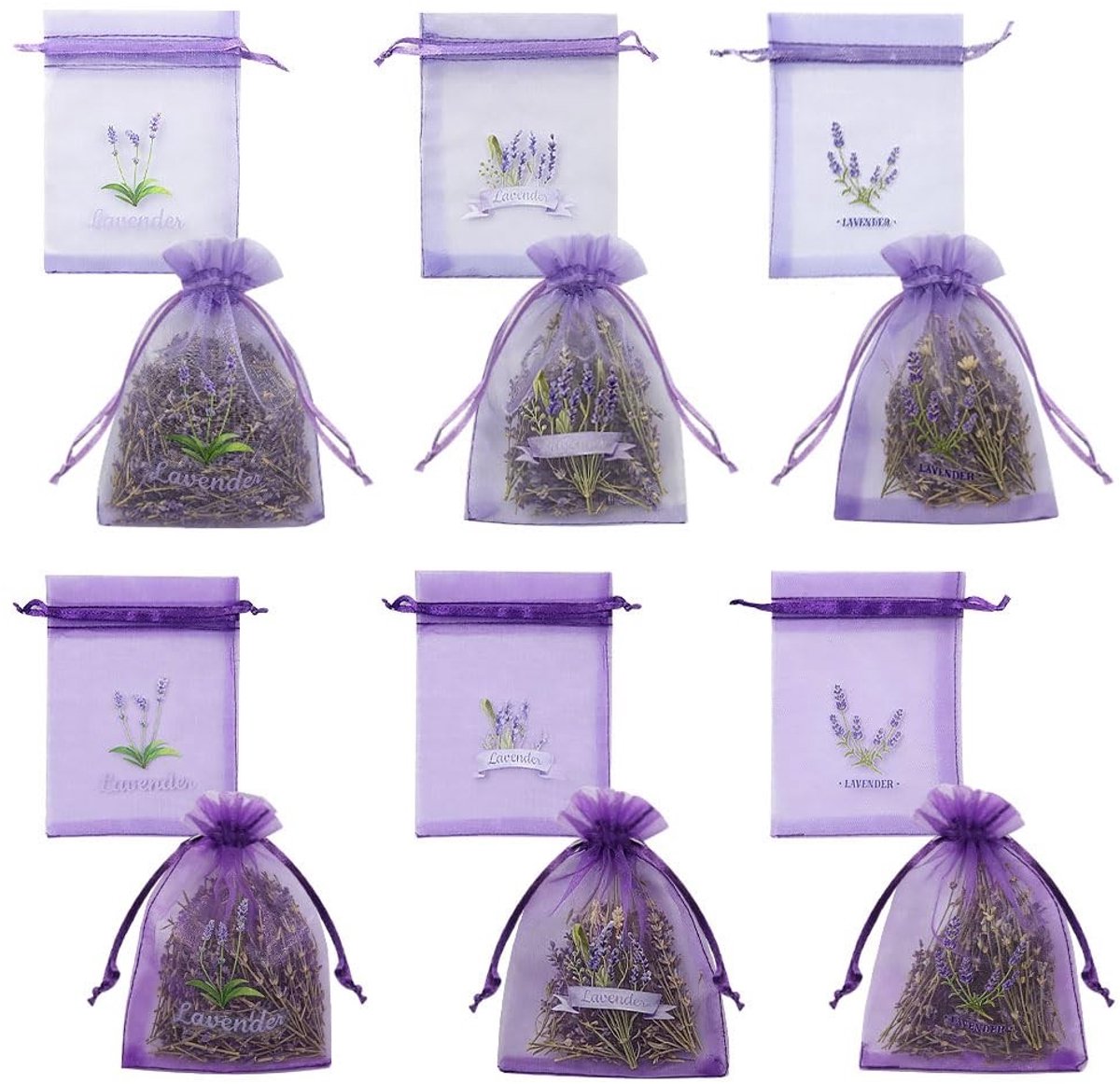 SolidKeus - 30 Stuks Lavendel Organza Zakjes voor Feesten