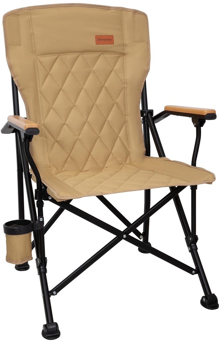 SolidKeus - Opvouwbare Campingstoel met Ergonomische Rugleuning en Armleuningen