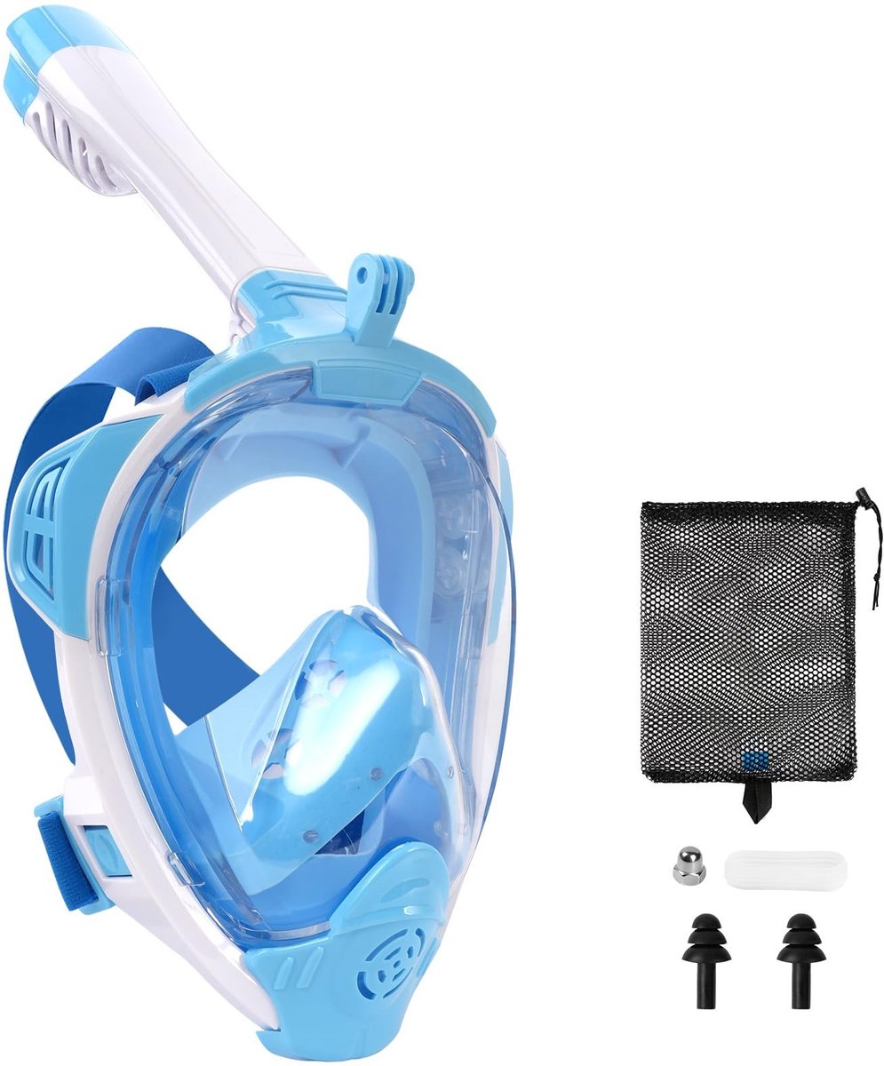 SolidKeus - Volledig Gezicht Snorkelmasker met 180° Panoramisch Zicht