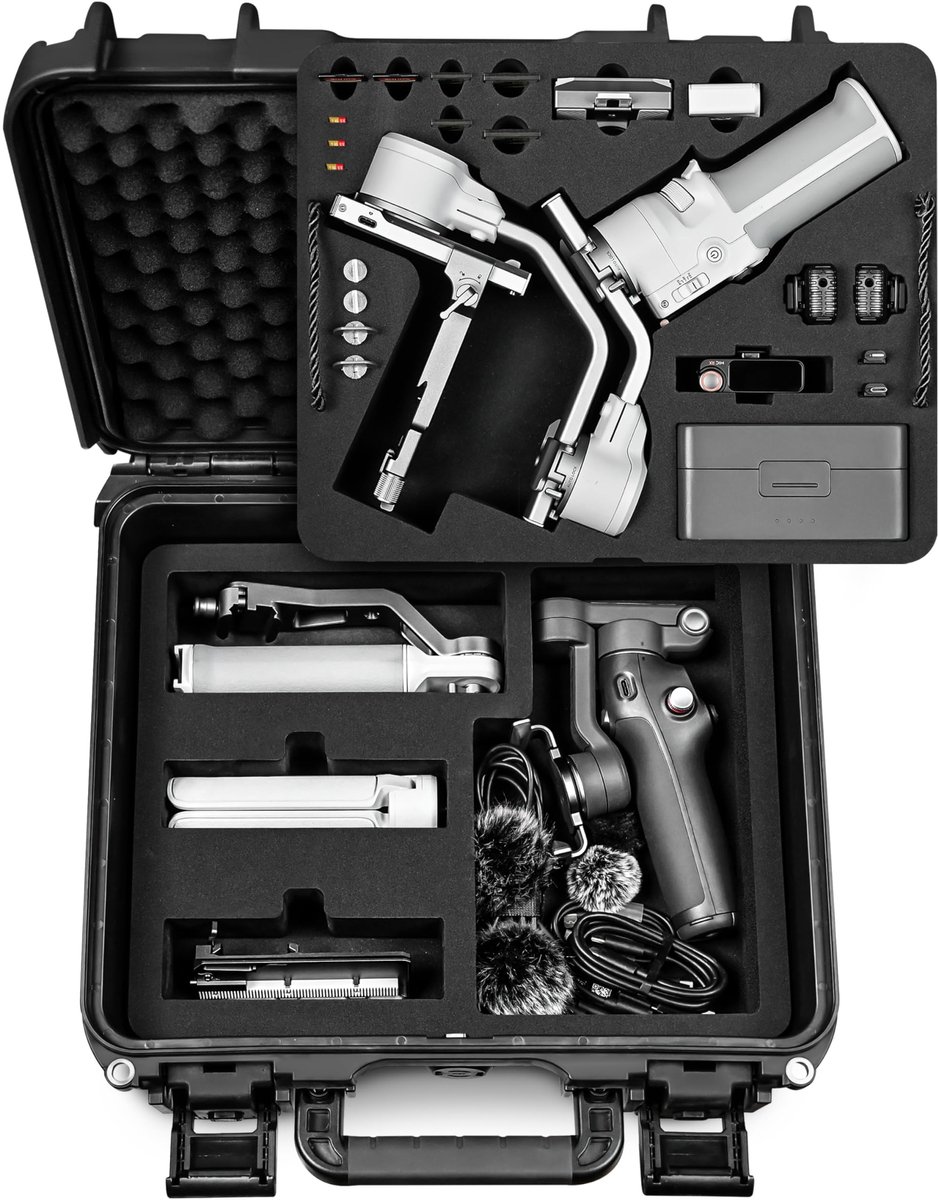 SolidKeus - Waterdichte Harde Draagtas voor DJI RS 4 Mini met EVA Schuim