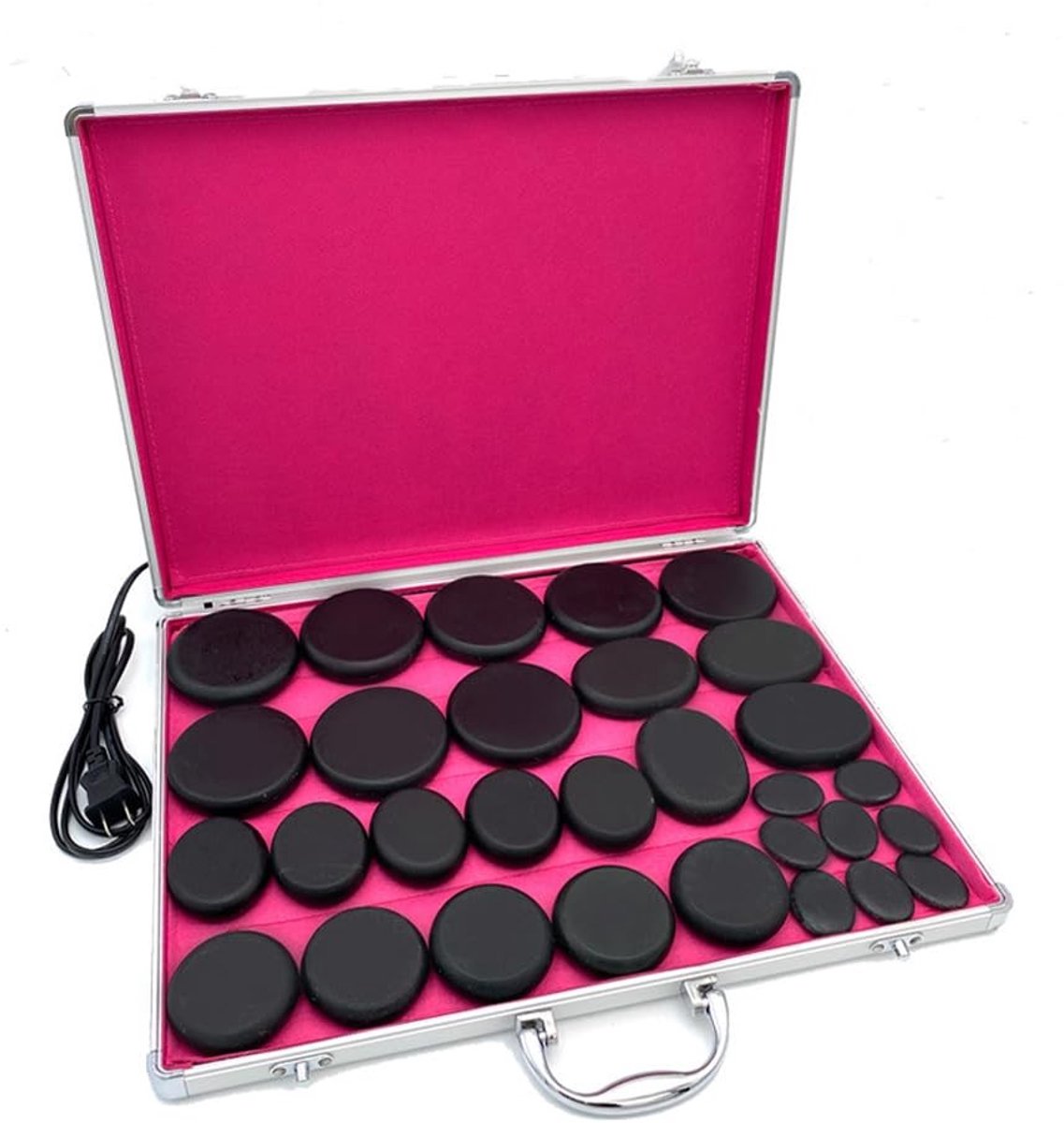 SolidKeus - Hot Stone Massage Set met 30 Basalt Massagestenen