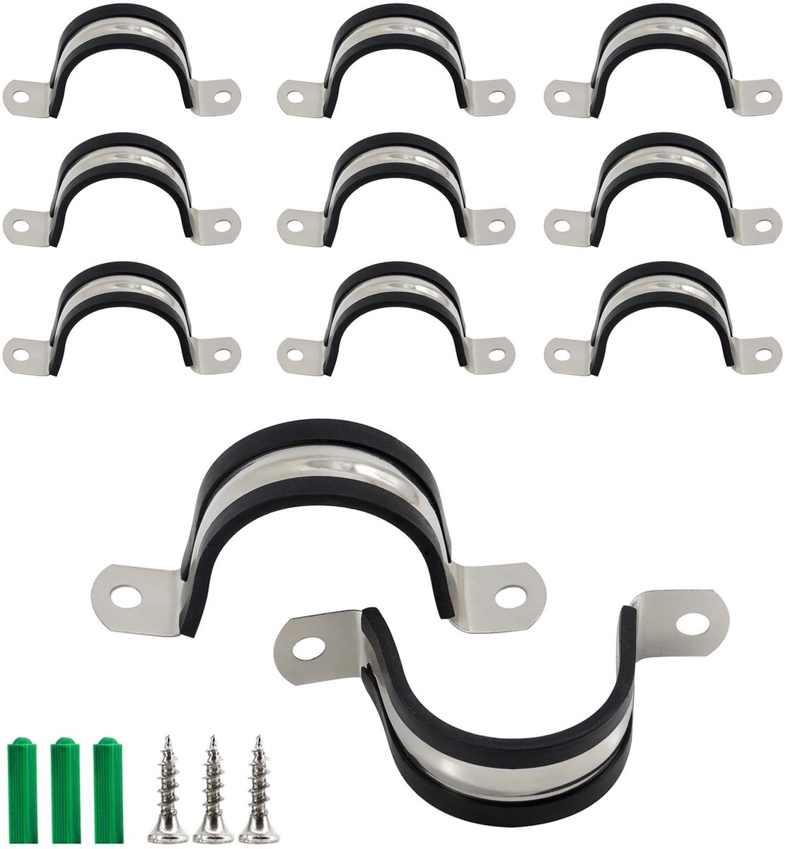 SolidKeus - Rubber Kabel Klemmen, 20 Stuks, Roestvrijstaal