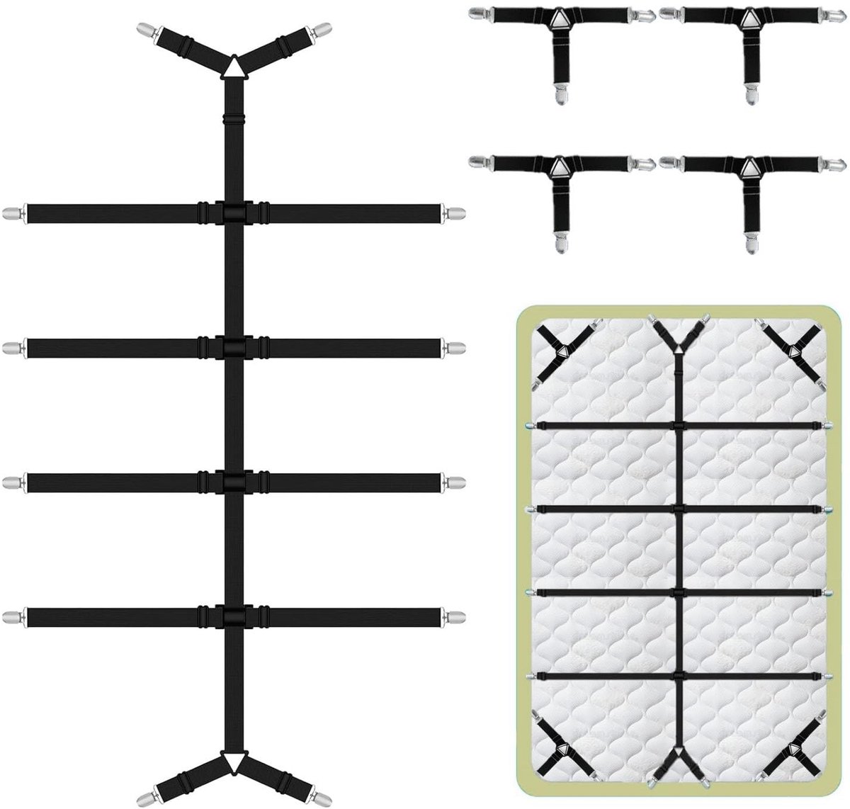 SolidKeus - Set van 5 Bedlakens Clips voor Fitted Bed Grippers