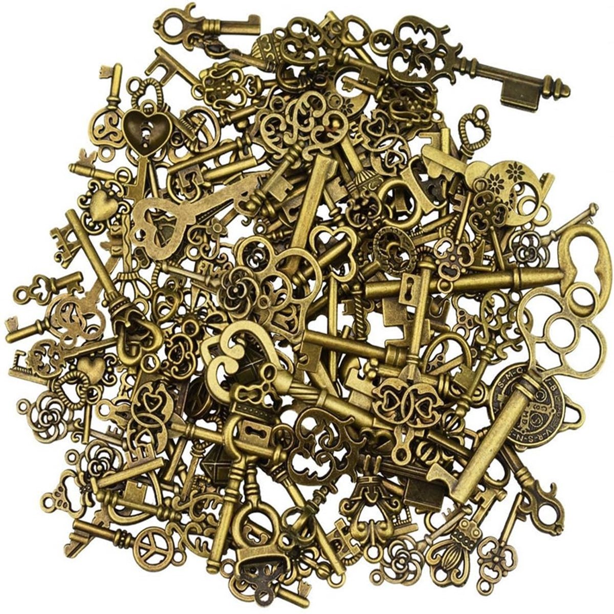 SolidKeus - Set van 125 Vintage Sleutels voor Creatieve Projecten