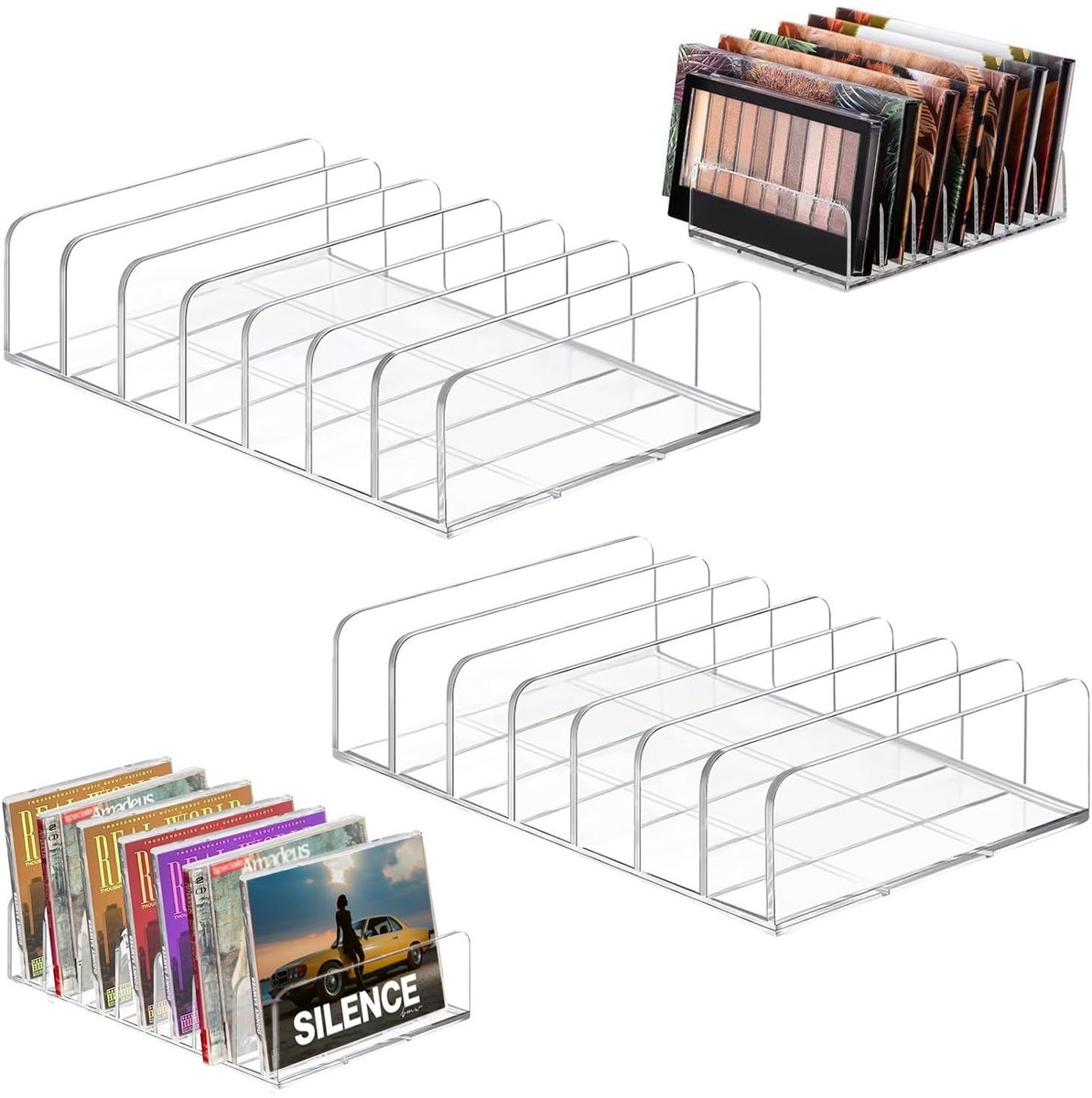 SolidKeus - Set van 2 Transparante Acryl CD-Houders voor Organisatie
