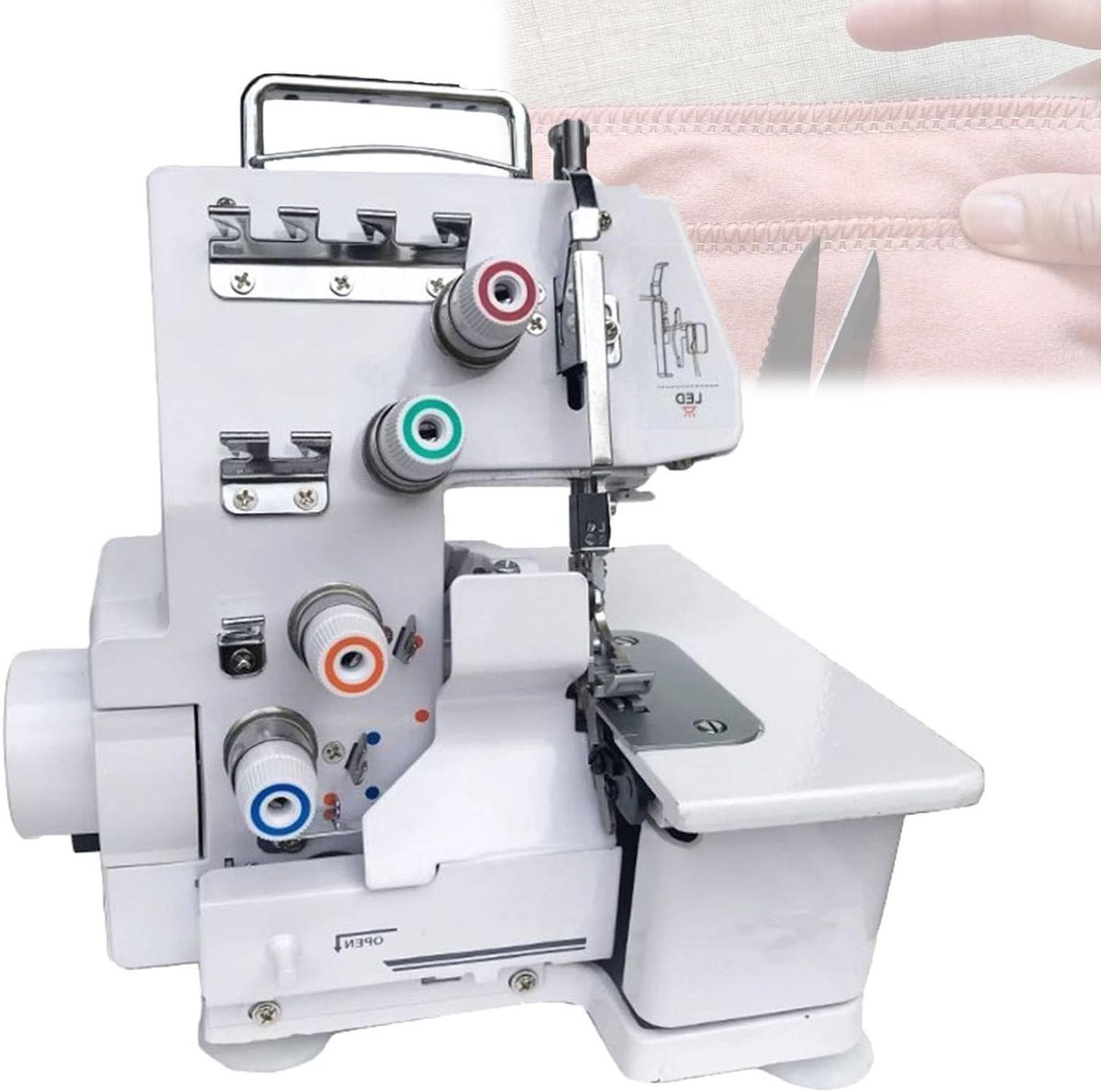Professionele Lockmachine - Overlockmachine Tafelmodel - Naden Afwerken - Met Ledverlichting - 31 x 31 x 31 cm - Grijs