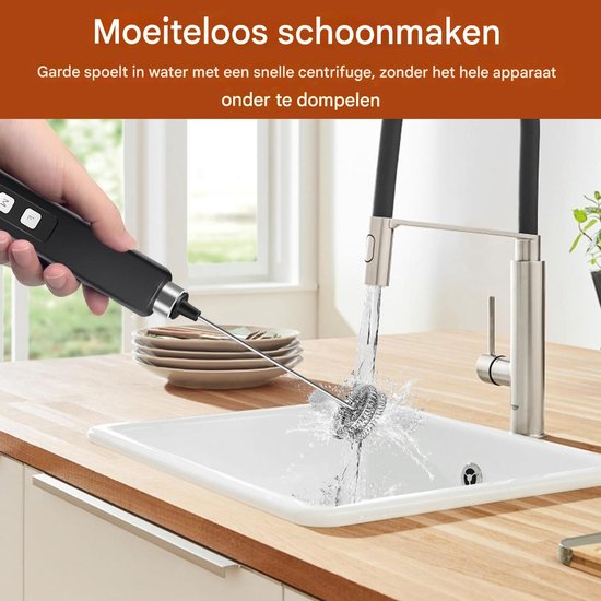 Elektrische Melkopschuimer - Handmixer - Draagbare Koffie Schuimer - Handmixer - Handmelkopschuimer - Elektrische Schuimer voor Koffie — afbeelding 2