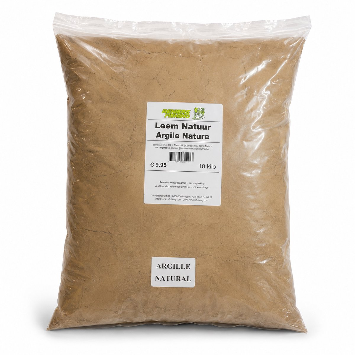 Reniers Fishing Vochtige Leem 10 kg - Kleigrond voor Voer en Method Mix - Kleur : Zwart