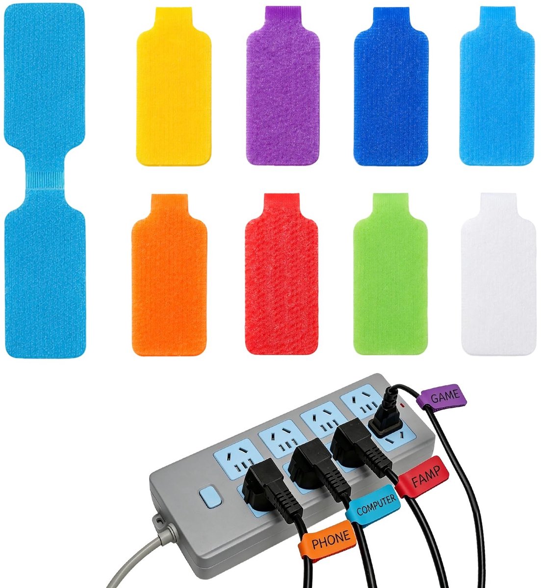 SolidKeus - Set van 50 Herbruikbare Elektrische Kabeletiketten