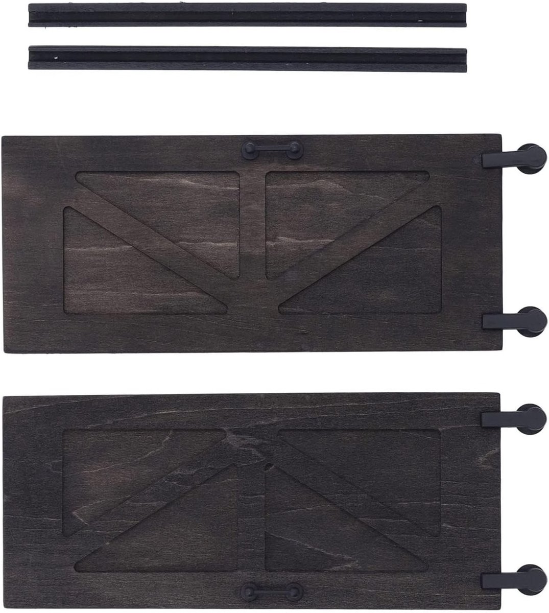Miniatuur Deur voor Poppenhuis, 2 Stuks Schuifdeuren met Push Stangen voor 1:12 Poppenhuis Decoratie en Accessoires