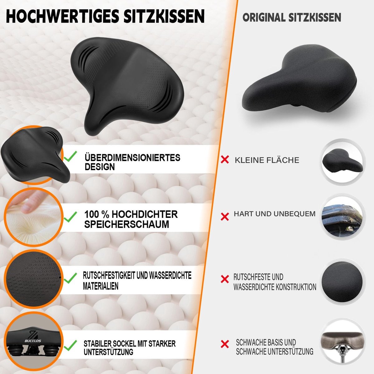 SolidKeus - Comfortabel Fietszadel voor Dames, Zacht en Breed