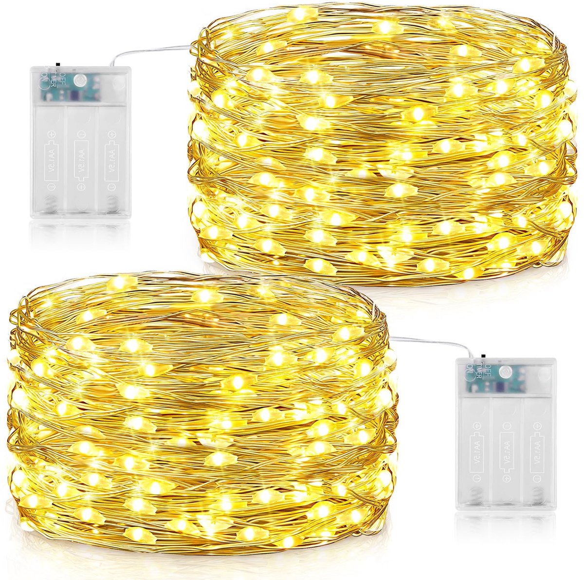 Omgoods - Set van 2 LED Sfeerverlichting 10m 100 LED met Timer