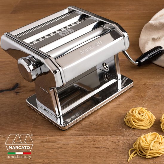 Pastamachine Groot - Pastamaker Handmatig - Verse Pasta Maken - 10 Dikte Regelingen - 150 mm Breed - Zilver van Pastamachine — afbeelding 5