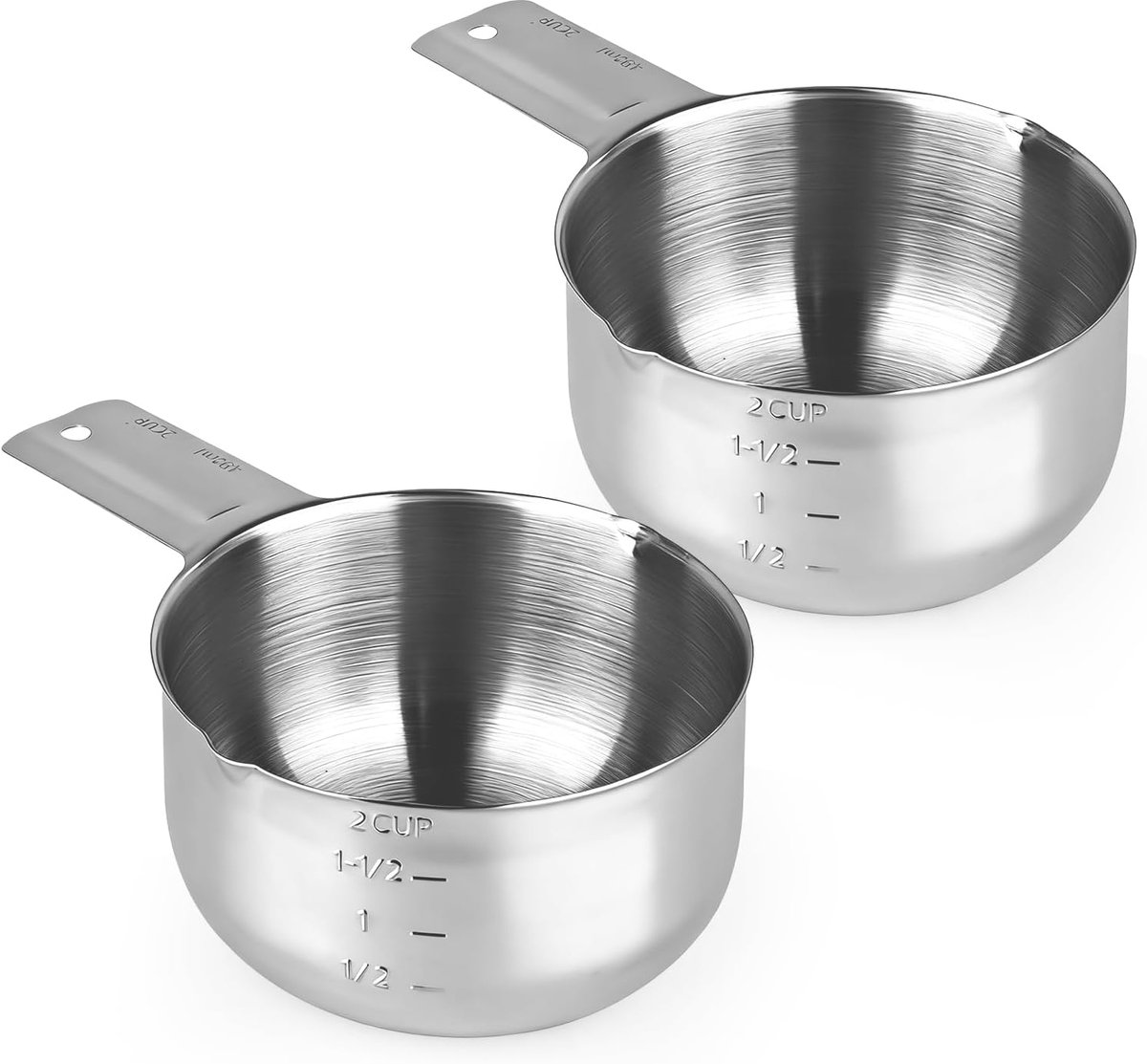Maatbekers, Metaal Maatschep voor Keuken Natte en Droge Ingrediënten, 2 Cup/16oz