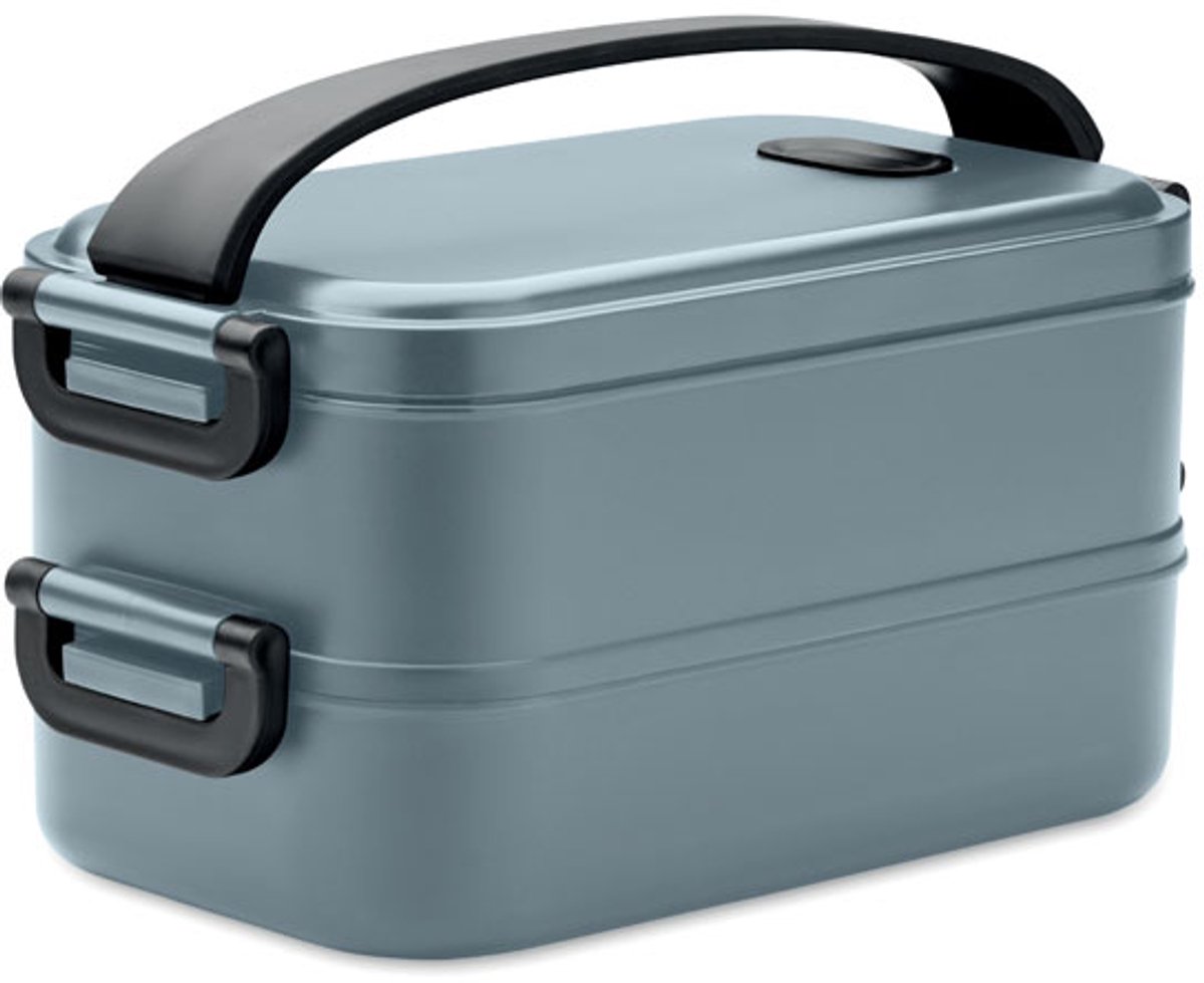 lunchbox met twee compartimenten, verwijderbare verdeler met zijgespen en luchtdicht deksel. Capaciteit: 850 ml (2x). Patrol