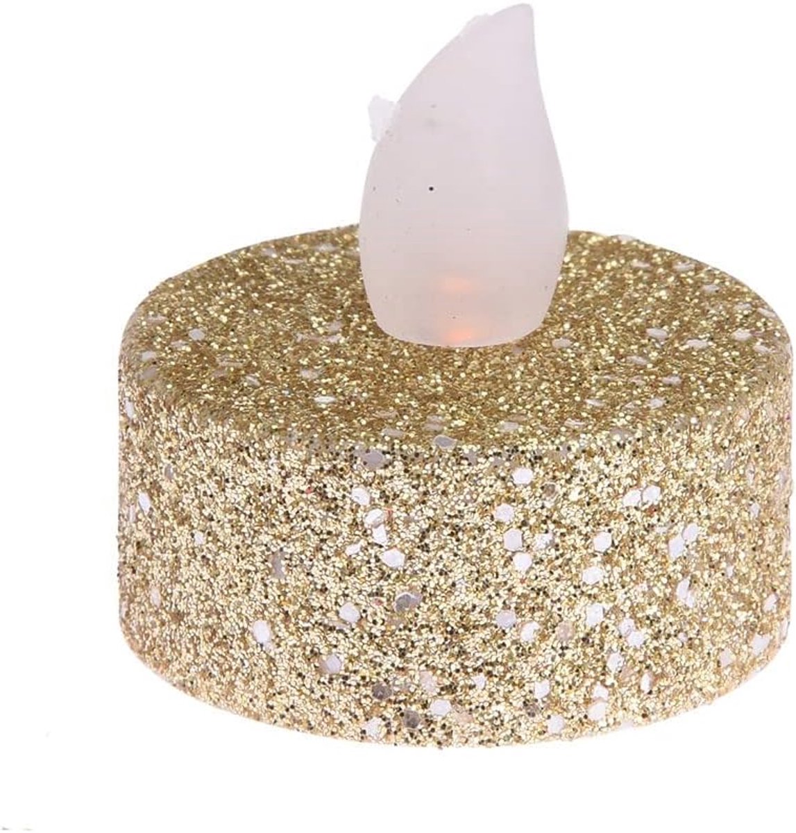 Theelichtjes, set van 6, glitter goud