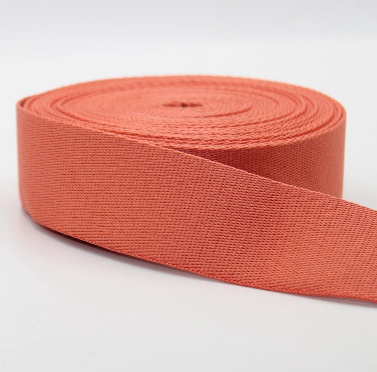5 meter premium polyester riem in klassieke stijl, zacht, glanzend, voor tassen, schouderriem, leerwaren, zalm 202, 40 mm