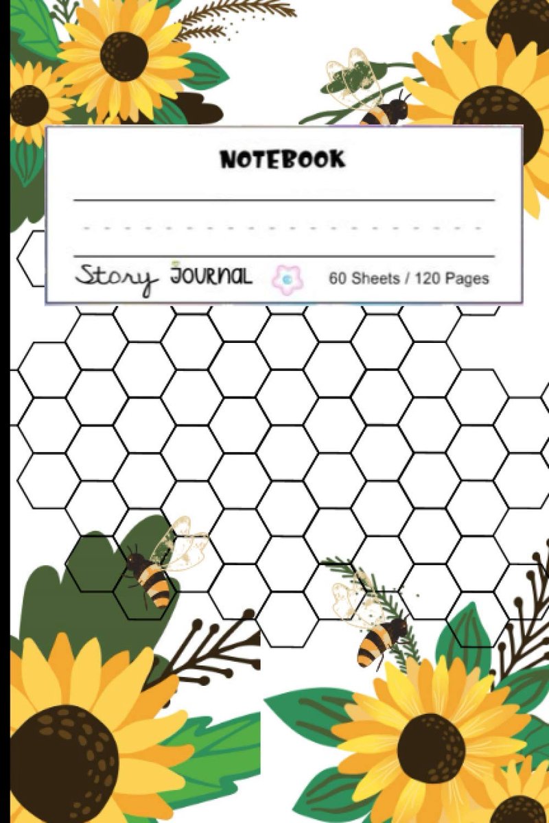Bee Sunflower College Ruled Notebook For Girl Boy Women Kids Under 10 Journals To Write Handwriting Practice Paper Perfect Birthday Gifts With Soft Cover 120 Writing Pages