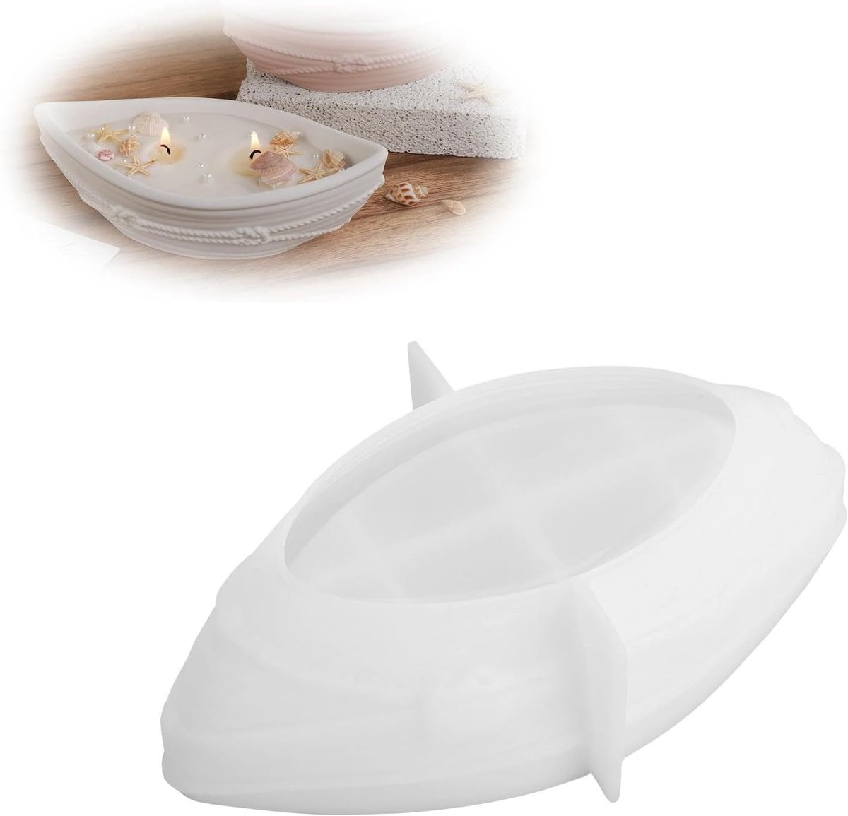 Vormen boot siliconen vorm 18 x 10 x 6 cm, gietvormen siliconen voor doe-het-zelf gietvorm, dienblad gietvorm en gietvormen kaarsenhouder, siliconen mal schaal voor gips, beton, hars