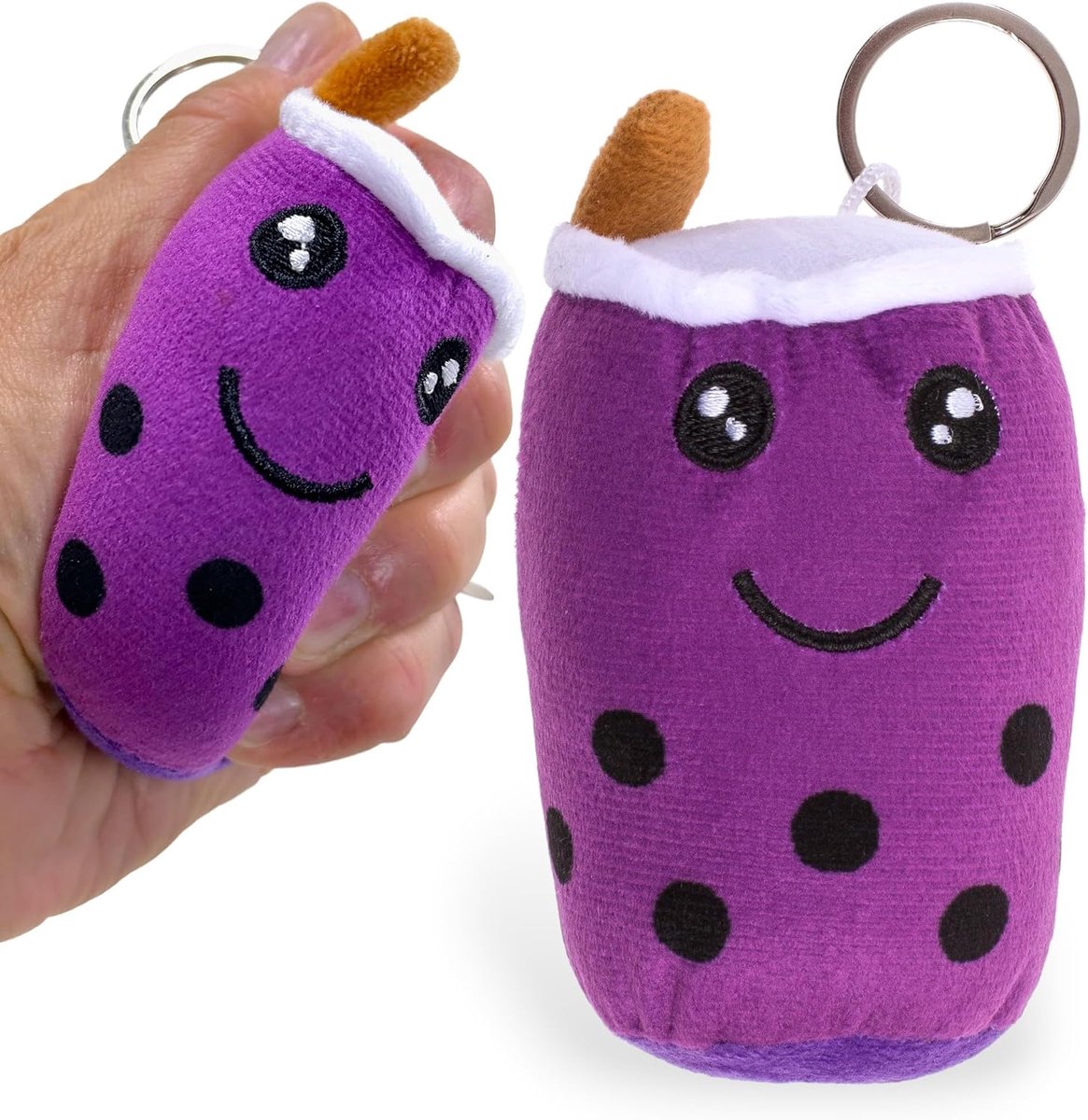 Pluche hanger Fast Food Design - sleutelhanger van metaal, 10 cm - Kawaii-gezichten, 100% polyester, zacht gewatteerd