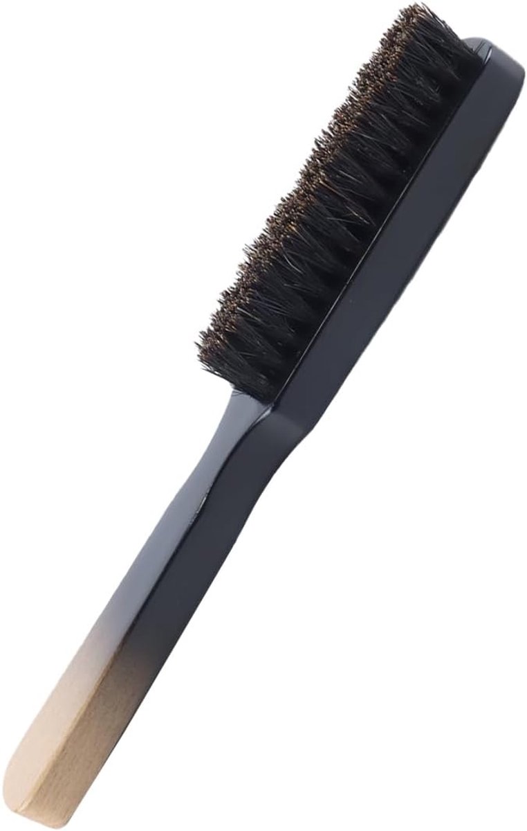 Baardverzorgingsborstel met natuurlijk varkenshaar, fade-borstel voor het scheren en stylen van het gezicht van mannen, baardborstels van massief hout