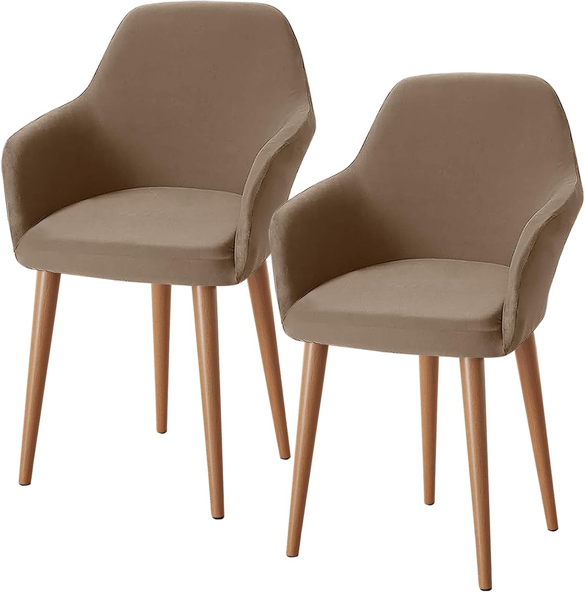 Stretch stoelhoezen, set van 2 stoelhoezen, stoelhoes met armleuningen, afneembaar, wasbaar, beschermhoes voor bureaustoelen, eetkamerstoelen, overtrek voor keuken, banket, bruiloft, feest