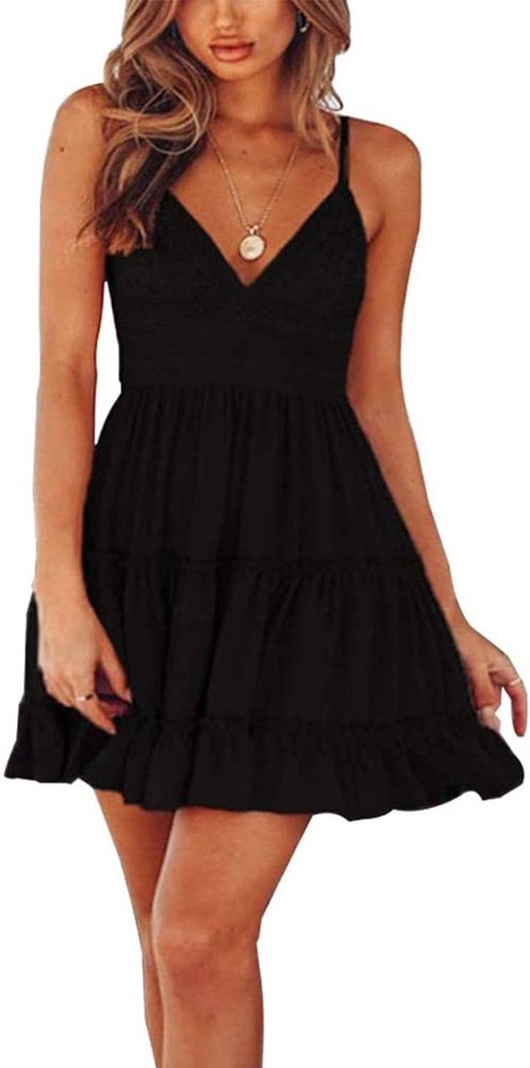 Zomerjurk voor dames, losse casual jurk, ronde kraag, strandjurk, mini-jurk, bloemenprint, kaftan, lange jurk, strandjurk, pareo cover-ups