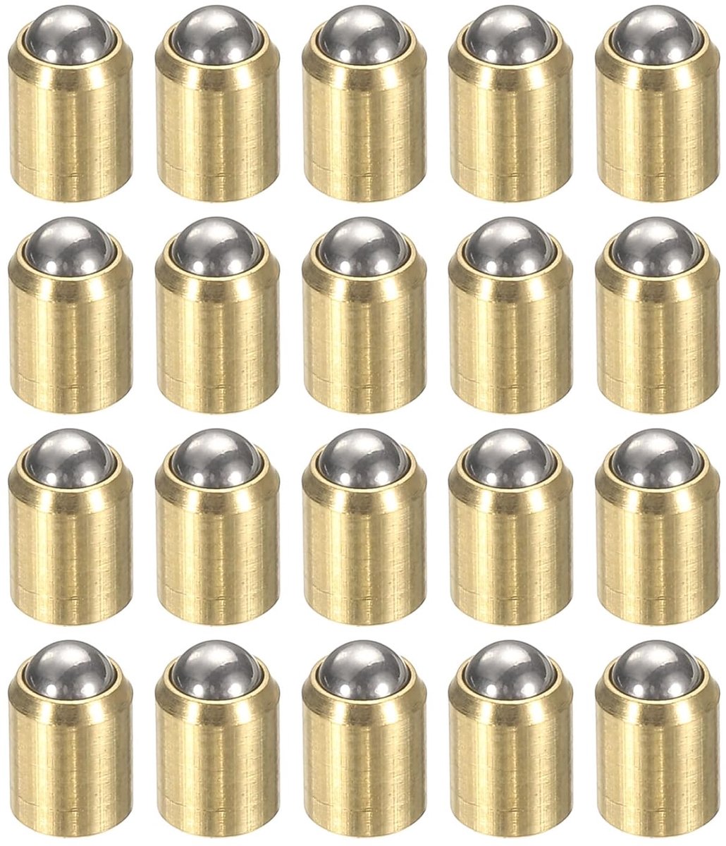 20 stuks kogelvergrendelveren, 4 x 5 mm, messing, geen trappositioneringskralen, kogelveren, kogelhengel voor deurkast, mechanische apparaten, meubels