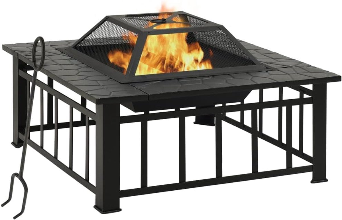 Vuurplaats met Pook 79x79x46,5 cm XXL SteelHome & Garden Open haarden
