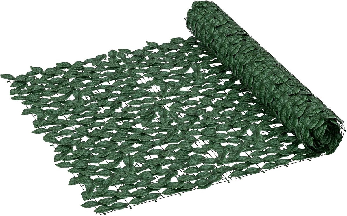 Balkonscherm, klimop, inkijkbescherming, outdoor, 1 x 3 m, inkijkbescherming, tuin, van klimop, met kabelbinders, balkoninkijkbescherming, 100 cm hoog, kunstplantenwand voor tuin, binnenplaats