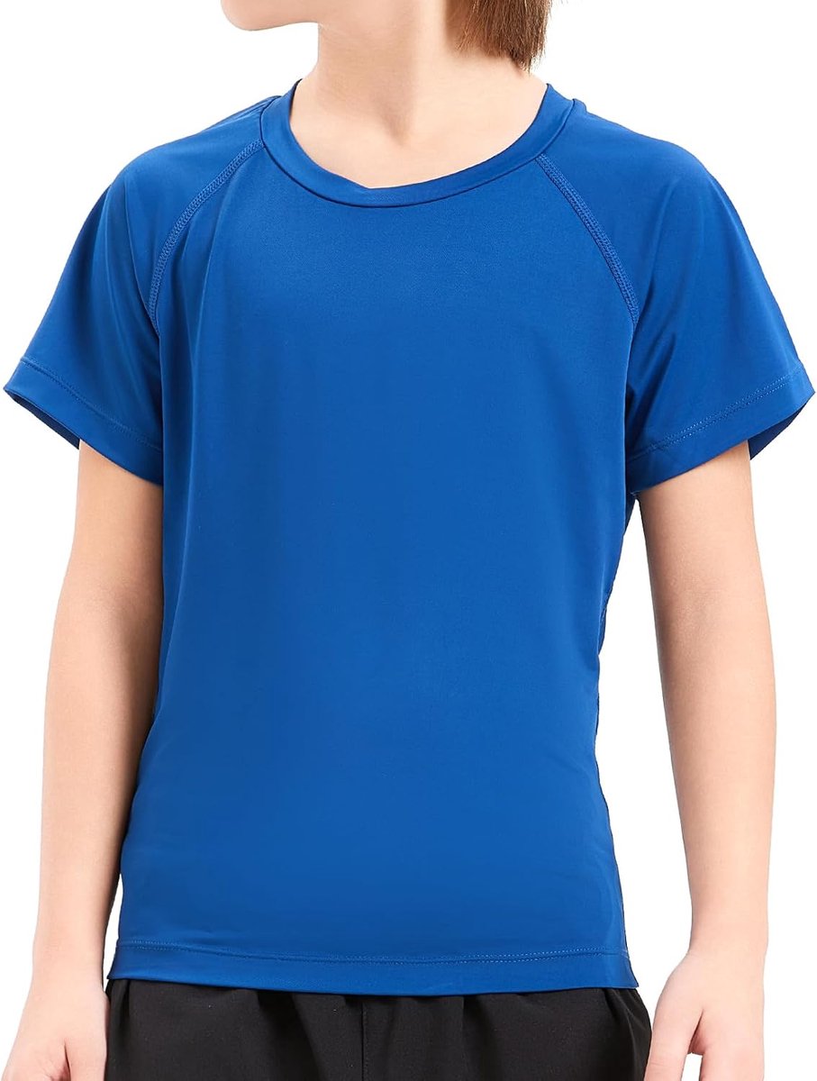 UV-shirt voor kinderen, UPF 50+, zonwerend shirt voor jongens en meisjes, ademend zwemshirt, sneldrogend badshirt, korte mouwen, Rashguard voor outdoor en strand